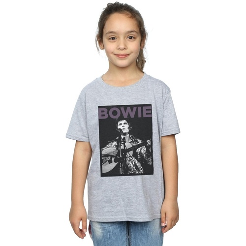 Abbigliamento Bambina T-shirts a maniche lunghe David Bowie Rock Poster Grigio
