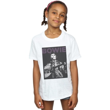 Abbigliamento Bambina T-shirts a maniche lunghe David Bowie Rock Poster Bianco