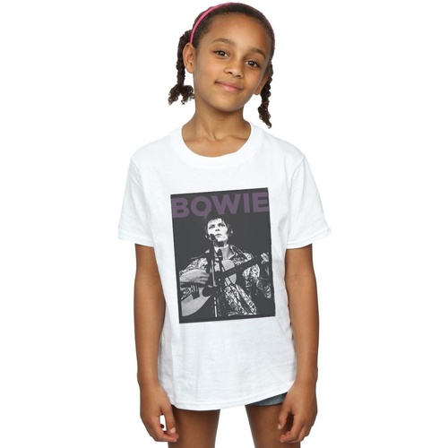 Abbigliamento Bambina T-shirts a maniche lunghe David Bowie Rock Poster Bianco