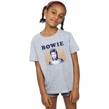 Abbigliamento Bambina T-shirts a maniche lunghe David Bowie Orange Stripes Grigio