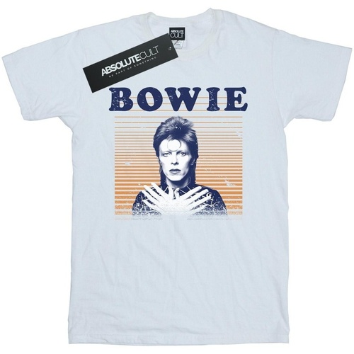 Abbigliamento Bambina T-shirts a maniche lunghe David Bowie Orange Stripes Bianco