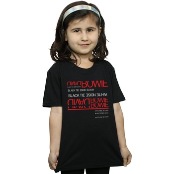 Abbigliamento Bambina T-shirts a maniche lunghe David Bowie Black Tie White Noise Nero