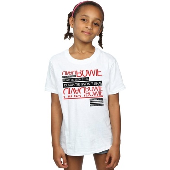 Abbigliamento Bambina T-shirts a maniche lunghe David Bowie Black Tie White Noise Bianco