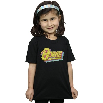 Abbigliamento Bambina T-shirts a maniche lunghe David Bowie Moonlight 90s Logo Nero