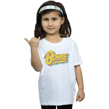 Abbigliamento Bambina T-shirts a maniche lunghe David Bowie Moonlight 90s Logo Bianco