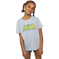 Abbigliamento Bambina T-shirts a maniche lunghe Dc Comics Batman Crackle Logo Grigio