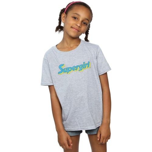 Abbigliamento Bambina T-shirts a maniche lunghe Dc Comics Supergirl Crackle Logo Grigio
