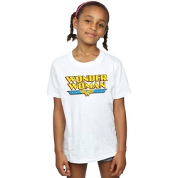 Abbigliamento Bambina T-shirts a maniche lunghe Dc Comics Wonder Woman Text Logo Bianco