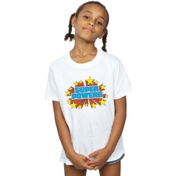 Abbigliamento Bambina T-shirts a maniche lunghe Dc Comics Super Powers Logo Bianco