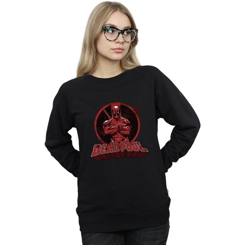 Abbigliamento Donna Felpe Marvel Deadpool Crossed Arms Logo Nero
