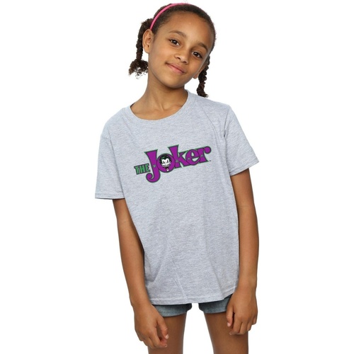 Abbigliamento Bambina T-shirts a maniche lunghe Dc Comics The Joker Text Logo Grigio