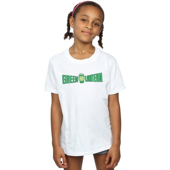 Abbigliamento Bambina T-shirts a maniche lunghe Dc Comics Green Lantern Text Logo Bianco