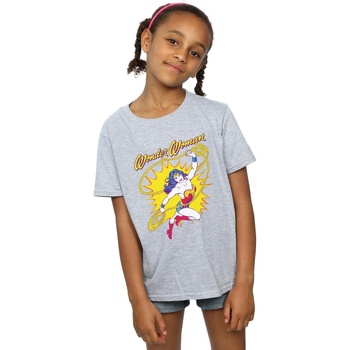 Abbigliamento Bambina T-shirts a maniche lunghe Dc Comics Wonder Woman Leap Grigio