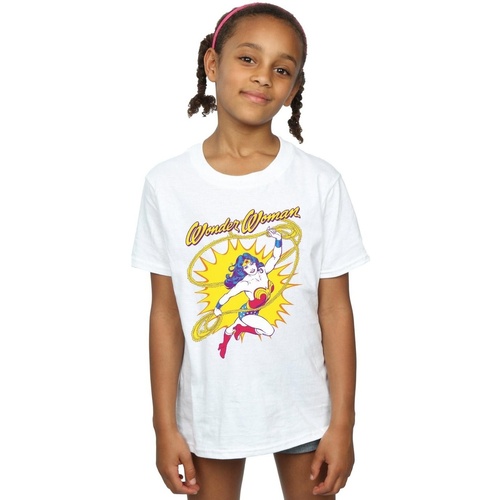 Abbigliamento Bambina T-shirts a maniche lunghe Dc Comics Wonder Woman Leap Bianco