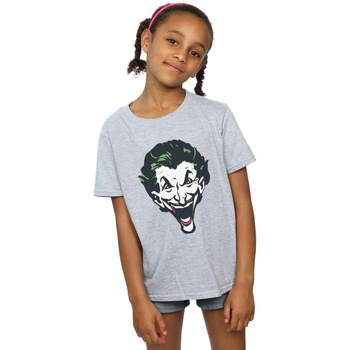 Abbigliamento Bambina T-shirts a maniche lunghe Dc Comics The Joker Big Face Grigio