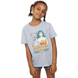 Abbigliamento Bambina T-shirts a maniche lunghe Dc Comics Wonder Woman Posing Grigio