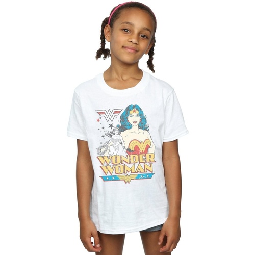 Abbigliamento Bambina T-shirts a maniche lunghe Dc Comics Wonder Woman Posing Bianco