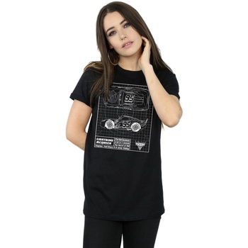 Abbigliamento Donna T-shirts a maniche lunghe Disney Cars Lightning McQueen Blueprint Nero