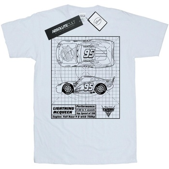 Abbigliamento Donna T-shirts a maniche lunghe Disney Cars Lightning McQueen Blueprint Bianco