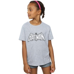 Abbigliamento Bambina T-shirts a maniche lunghe Dc Comics Batman Retro Crackle Logo Grigio