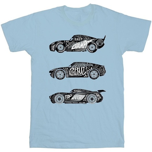 Abbigliamento Donna T-shirts a maniche lunghe Disney Cars Text Racers Blu