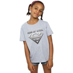 Abbigliamento Bambina T-shirts a maniche lunghe Dc Comics Superman Man Of Steel Shield Grigio