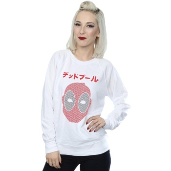Abbigliamento Donna Felpe Marvel Deadpool Japanese Seigaiha Head Bianco
