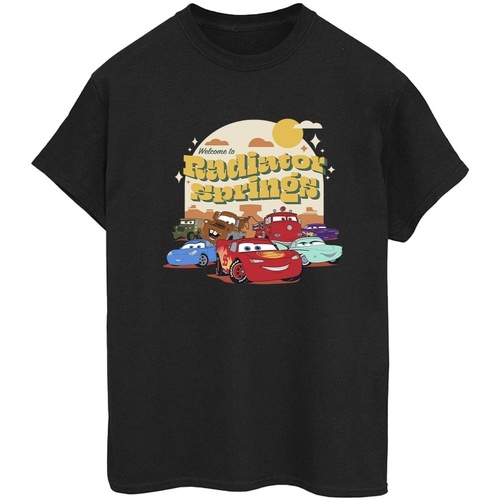 Abbigliamento Donna T-shirts a maniche lunghe Disney Cars Radiator Springs Group Nero