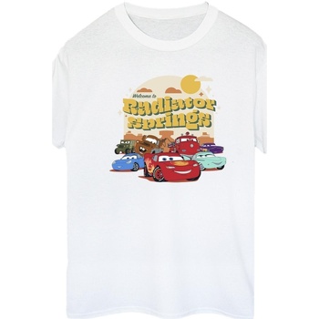 Abbigliamento Donna T-shirts a maniche lunghe Disney Cars Radiator Springs Group Bianco