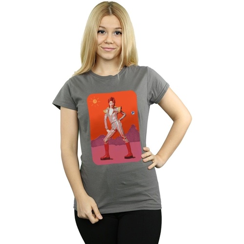 Abbigliamento Donna T-shirts a maniche lunghe David Bowie On Mars Multicolore