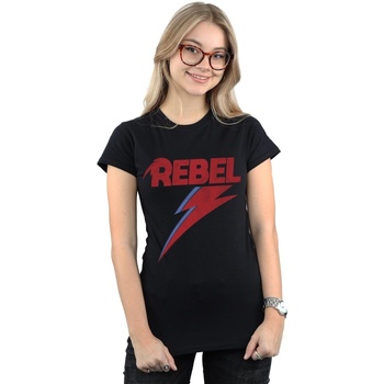 Abbigliamento Donna T-shirts a maniche lunghe David Bowie Distressed Rebel Nero