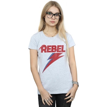Abbigliamento Donna T-shirts a maniche lunghe David Bowie Distressed Rebel Grigio