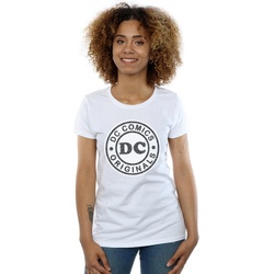 Abbigliamento Donna T-shirts a maniche lunghe Dc Comics DC Originals Crackle Logo Bianco