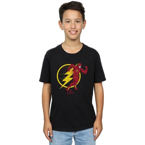 Abbigliamento Bambino T-shirt maniche corte Dc Comics The Flash Running Emblem Nero