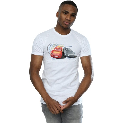 Abbigliamento Uomo T-shirts a maniche lunghe Disney Cars Lightning Vs Storm Bianco