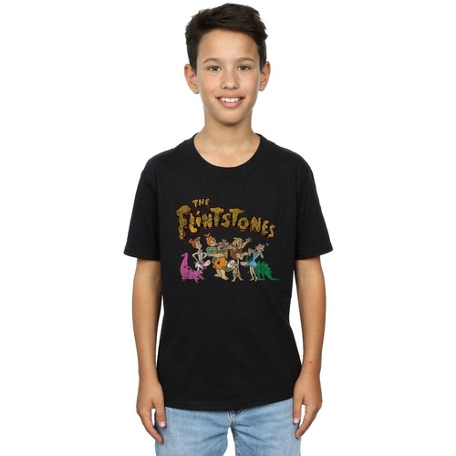 Abbigliamento Bambino T-shirt maniche corte The Flintstones Group Distressed Nero