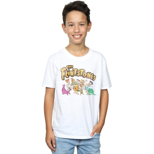Abbigliamento Bambino T-shirt maniche corte The Flintstones Group Distressed Bianco
