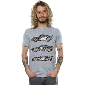 Abbigliamento Uomo T-shirts a maniche lunghe Disney Cars Text Racers Grigio