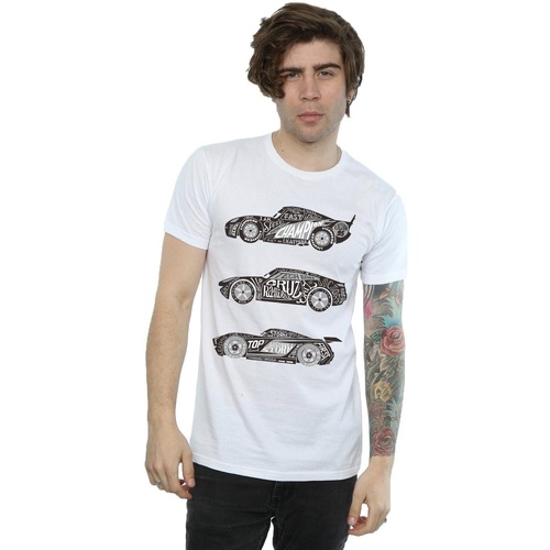 Abbigliamento Uomo T-shirts a maniche lunghe Disney Cars Text Racers Bianco