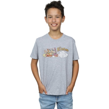 Abbigliamento Bambino T-shirt maniche corte The Flintstones Family Car Distressed Grigio