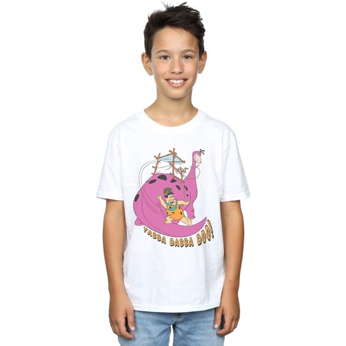 Abbigliamento Bambino T-shirt maniche corte The Flintstones Yabba Dabba Doo Bianco