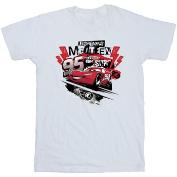 Abbigliamento Uomo T-shirts a maniche lunghe Disney Cars Lightning McQueen Collage Bianco