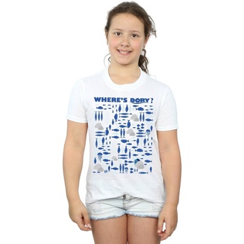 Abbigliamento Bambina T-shirts a maniche lunghe Disney Finding Dory Where's Dory? Bianco