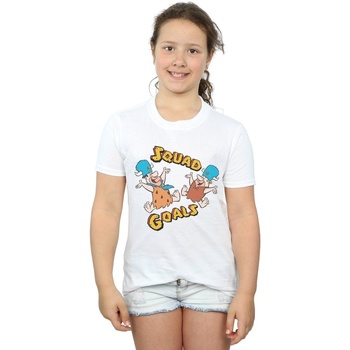 Abbigliamento Bambina T-shirts a maniche lunghe The Flintstones Squad Goals Bianco
