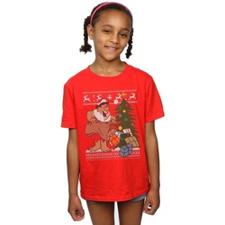 Abbigliamento Bambina T-shirts a maniche lunghe The Flintstones Christmas Fair Isle Rosso