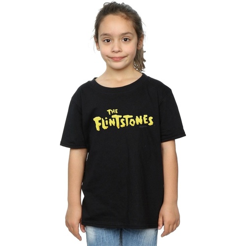 Abbigliamento Bambina T-shirts a maniche lunghe The Flintstones Original Logo Nero