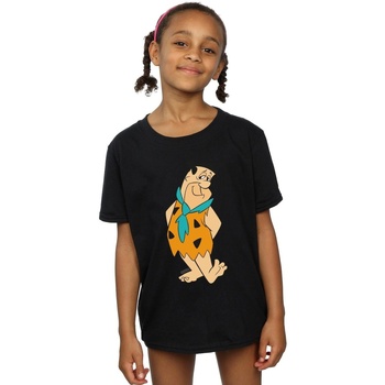 Abbigliamento Bambina T-shirts a maniche lunghe The Flintstones Fred Flintstone Kick Nero
