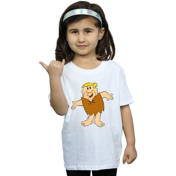 Abbigliamento Bambina T-shirts a maniche lunghe The Flintstones Barney Rubble Classic Pose Bianco