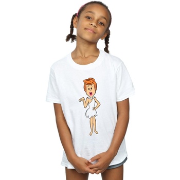 Abbigliamento Bambina T-shirts a maniche lunghe The Flintstones Wilma Flintstone Classic Pose Bianco