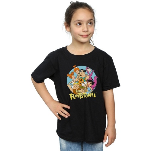 Abbigliamento Bambina T-shirts a maniche lunghe The Flintstones Group Circle Nero